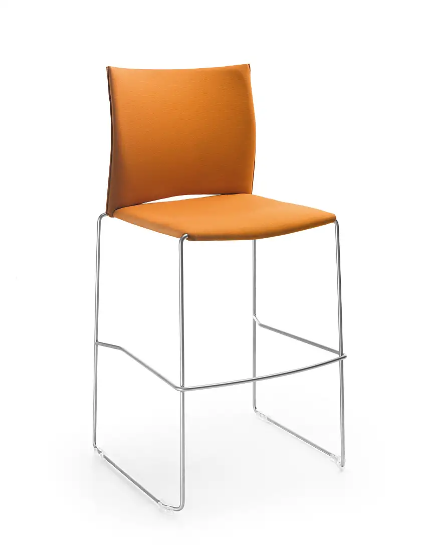 Profim - Ariz 570CV Barhocker, Kufengestell, Sitz und Rückenlehne gepolstert