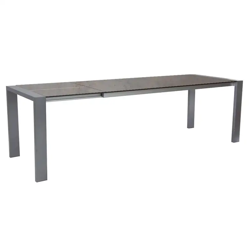 Stern Ausziehtisch Aluminium graphit Rechteckrohr 200(260)x90x75cm mit Tischplatte Silverstar, Dekor Smoky