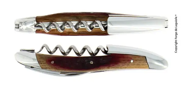 Sommelier knife, shiny finish with Barrel oak handle