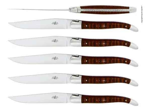 Couteaux de table brillants en Amourette, coffret de 6