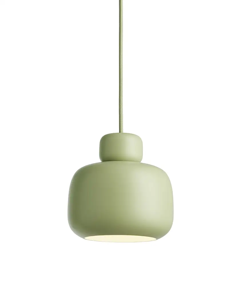 Woud - Stone Pendelleuchte, small, matcha green