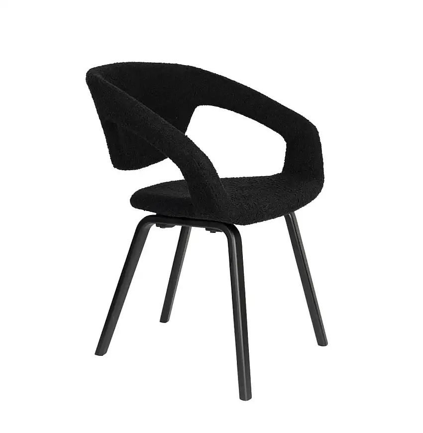 Zuiver - Flexback Boucle Armlehnstuhl, schwarz