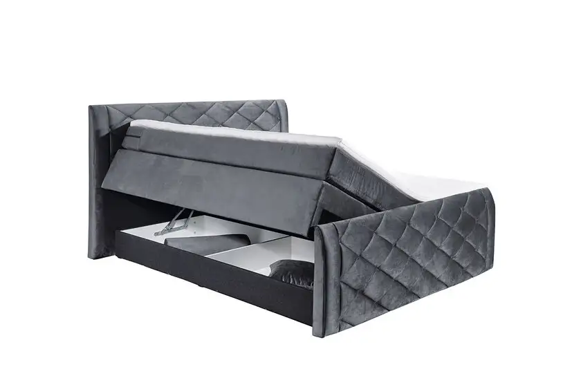 Boxspringbett Philadelphia Stoffbezug Anthrazit ca. 180 x 200 cm