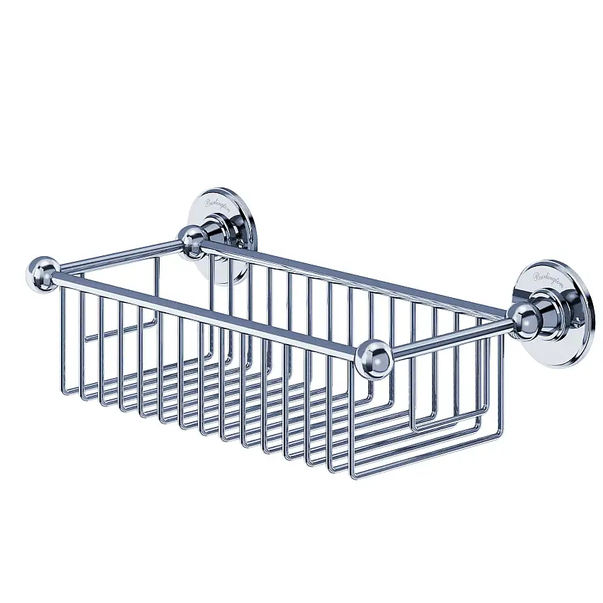 Großer Aufbewahrungskorb für Dusche und Wanne Burlington, Chrom