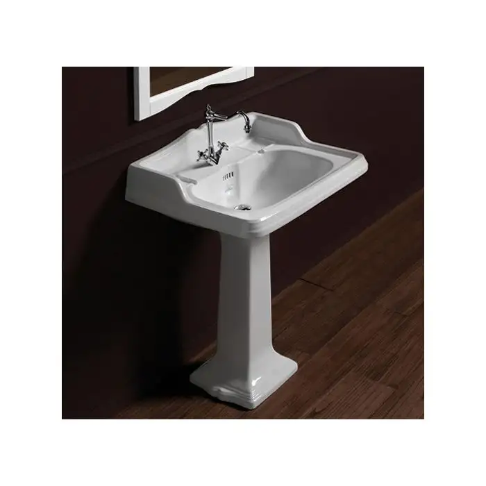 Retro Waschbecken Old England 73cm mit 1-Hahnloch, inklusive Säule