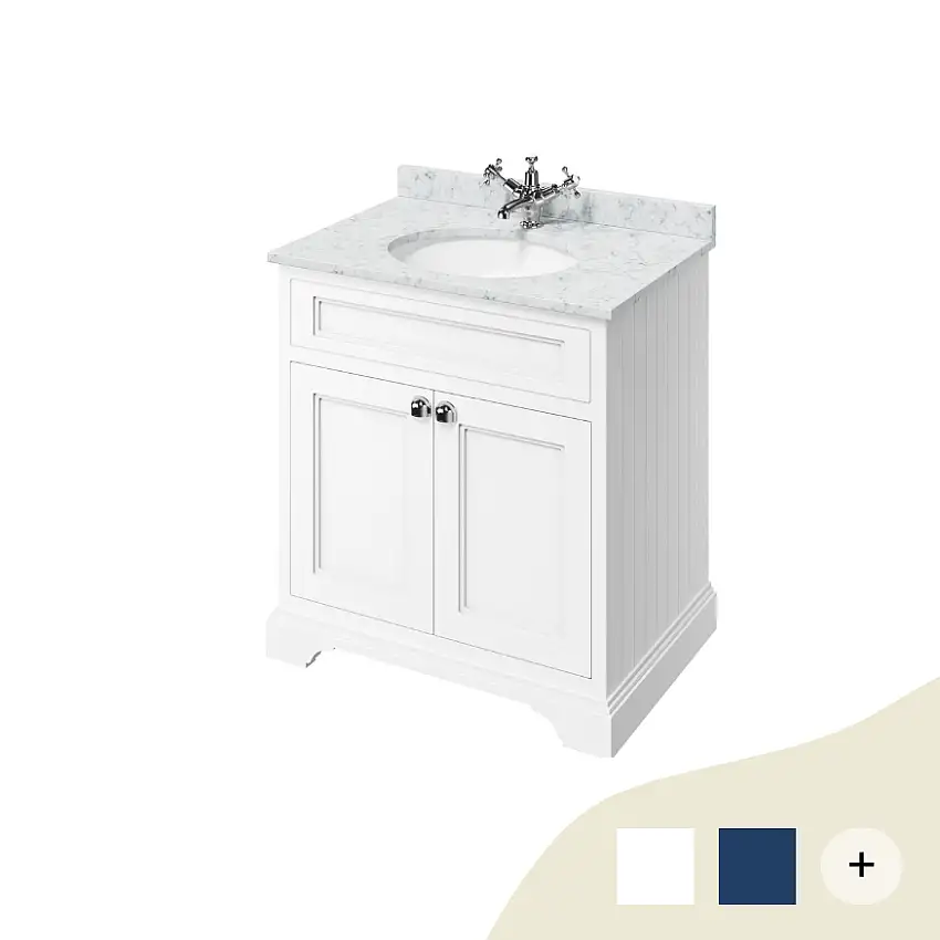 Waschtisch Kommode Burlington 79cm, Minerva Marmor