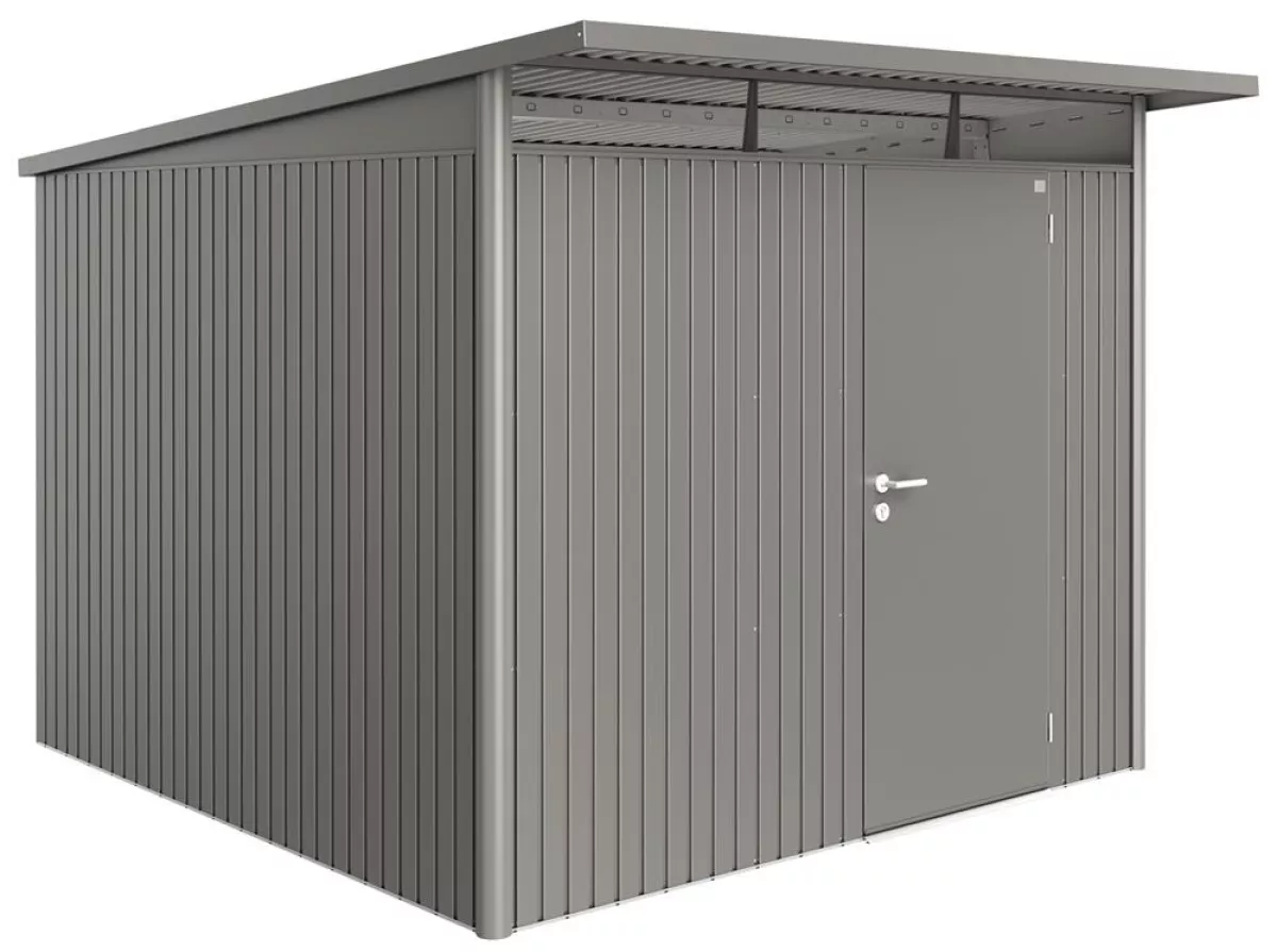 Biohort Gerätehaus AvantGarde, quarzgrau-metallic, Standardtür, 260 x 300 x 217 cm (Größe A7)