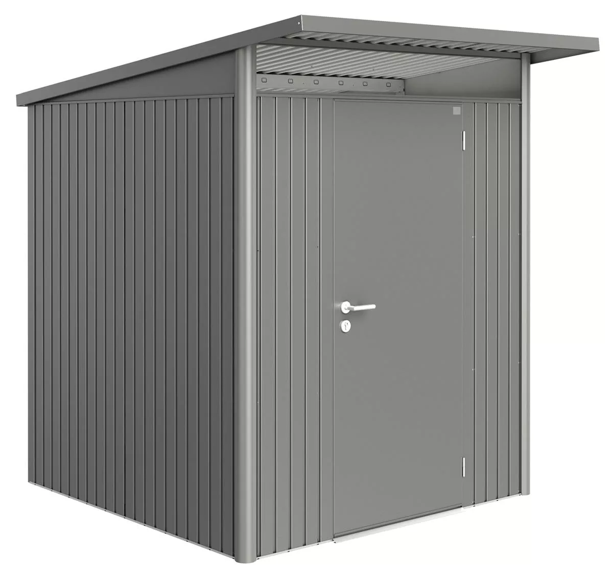 Biohort Gerätehaus AvantGarde A1, quarzgrau-metallic, Standardtür, 180 x 220 x 218 cm