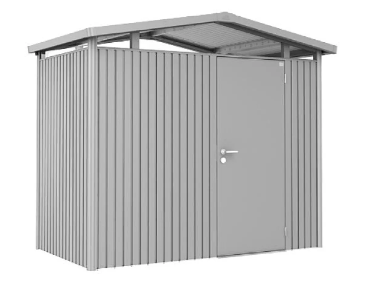 Biohort Gerätehaus Panorama Gr. P1 silber-metallic mit Standardtür (273x158x227 cm)