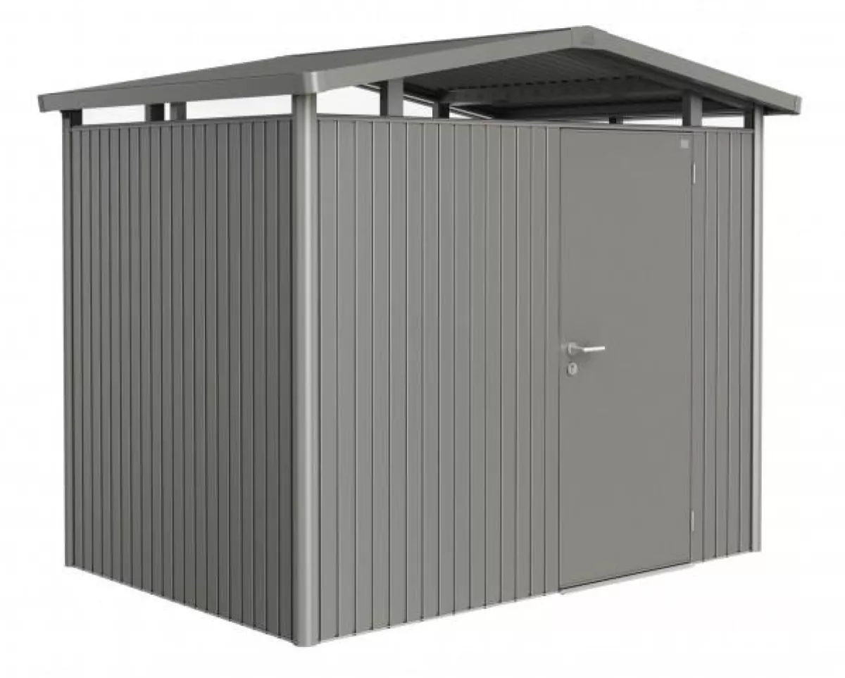 Biohort Gerätehaus Panorama Gr. P2 quarzgrau-metallic mit Standardtür (273x198x227 cm)