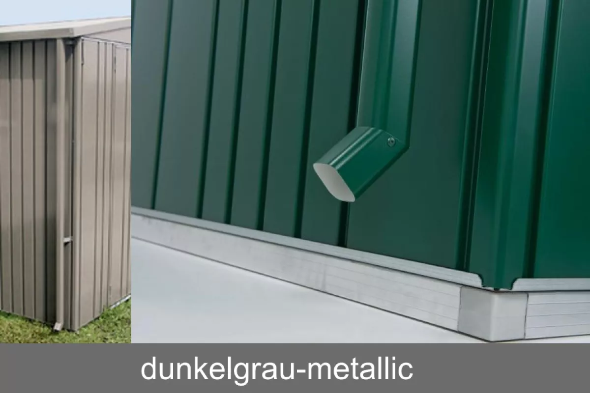 Biohort Regenfallrohr-Set für Gerätehaus Europa, dunkelgrau-metallic (2 Stück)