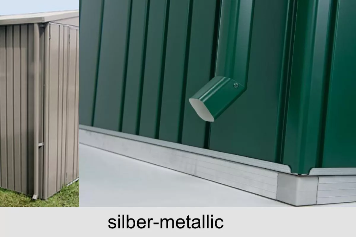 Biohort Regenfallrohr-Set für Gerätehaus Europa, silber-metallic (2 Stück)