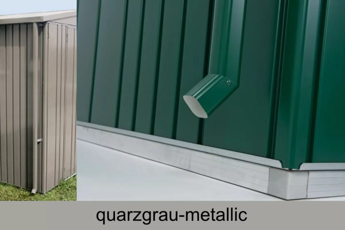 Biohort Regenfallrohr-Set für Gerätehaus Europa, quarzgrau-metallic (2 Stück)