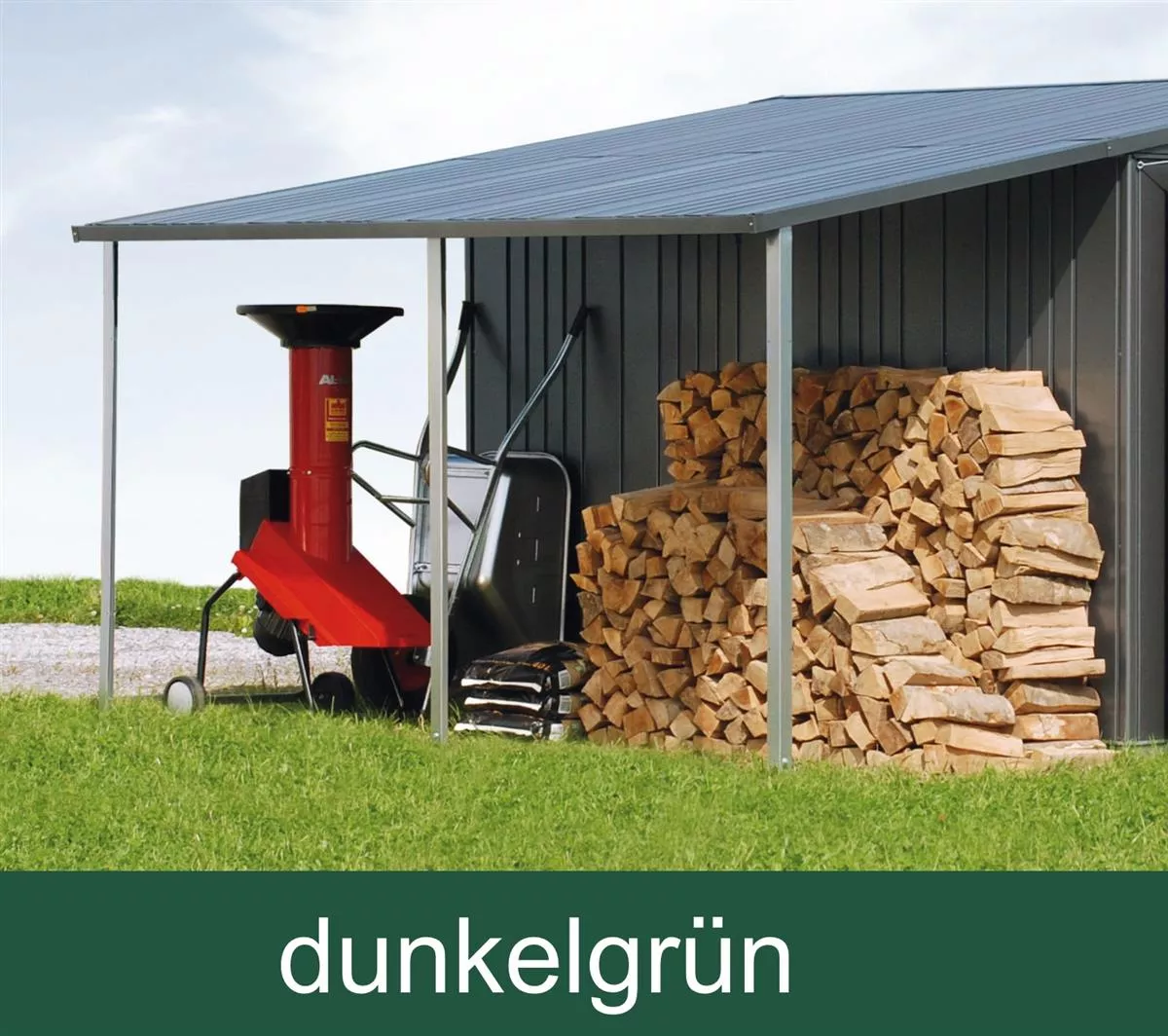 Biohort Seitendach für Gerätehaus Europa, dunkelgrün, 150 x 156 cm