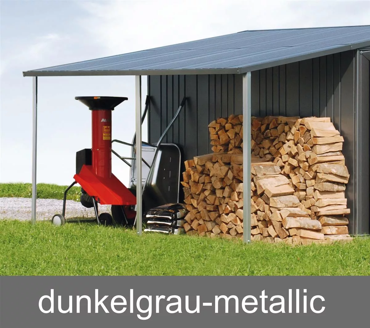 Biohort Seitendach für Gerätehaus Europa, dunkelgrau-metallic, 150 x 300 cm