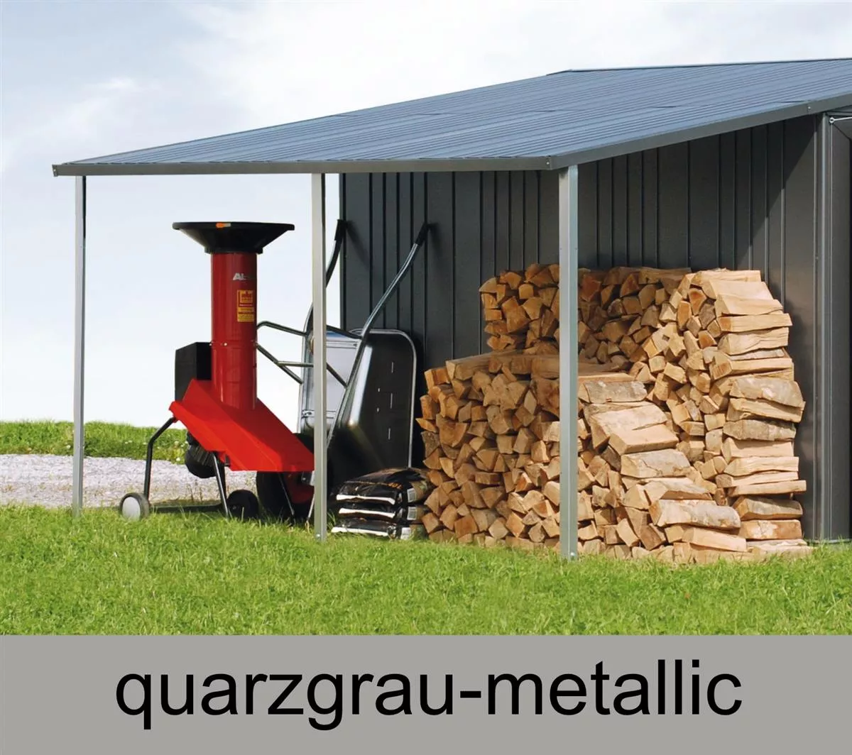 Biohort Seitendach für Gerätehaus Europa, quarzgrau-metallic, 150 x 300 cm