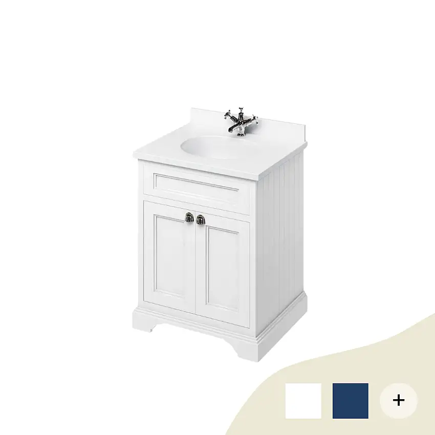 Waschtisch Unterschrank Burlington 65 cm mit Türen, Minerva/Weiß