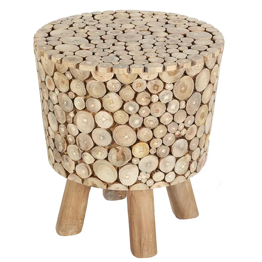 Teak Holz Hocker Merida