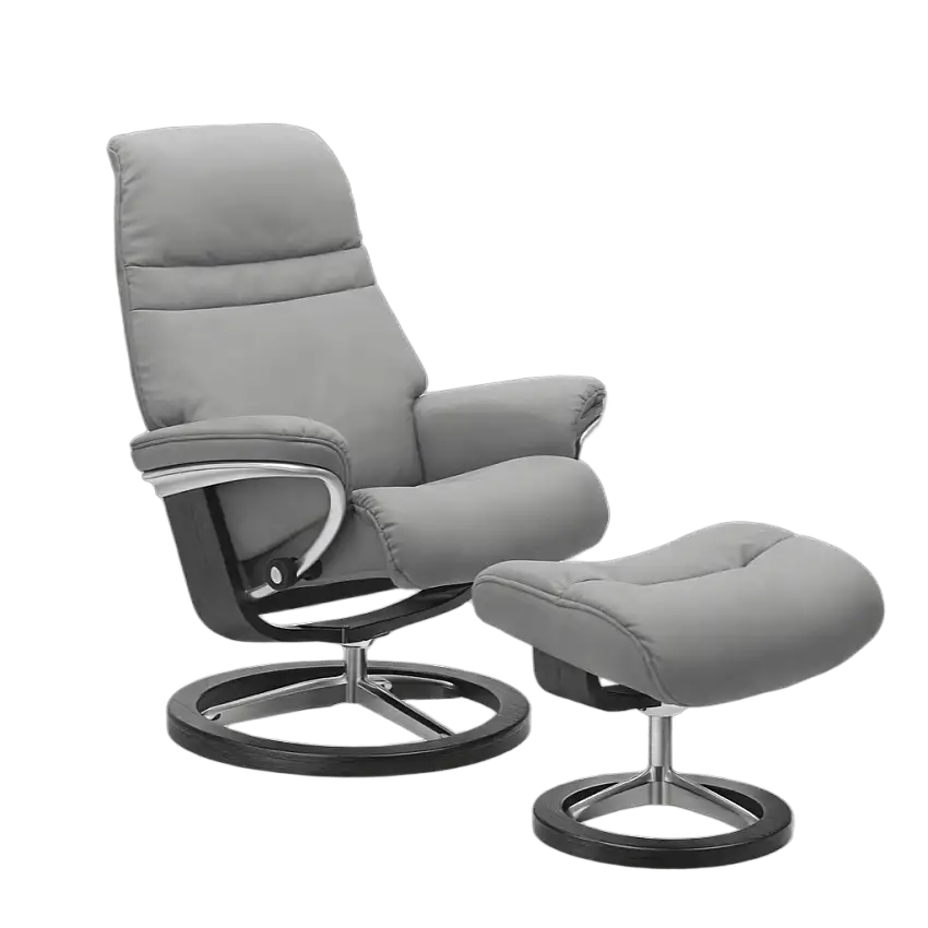 Stressless Sessel Sunrise Signature mit Hocker Grau