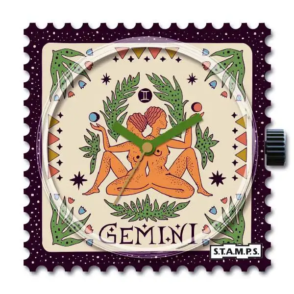 STAMPS Uhr Zifferblatt Sternzeichen Zwillinge