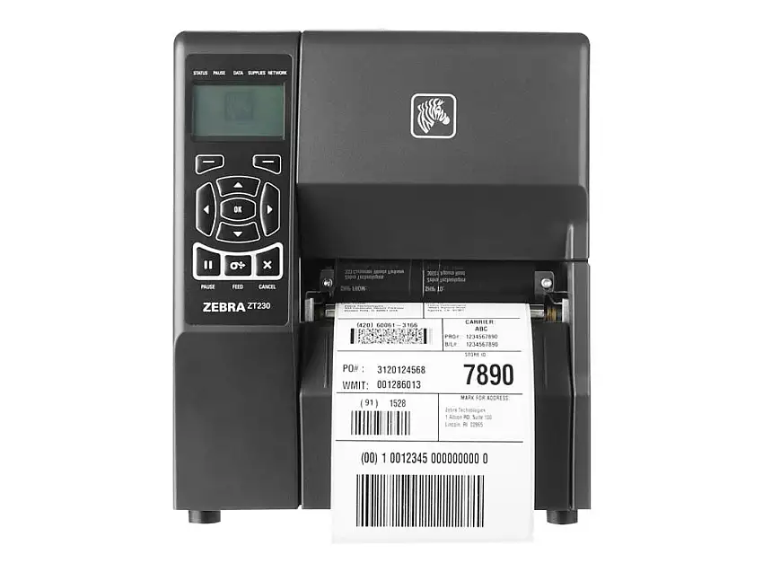 Zebra ZT230, 12 Punkte/mm (300dpi), Peeler, Display, ZPLII, USB, RS232, Ethernet, ZT23043-D3E200FZ