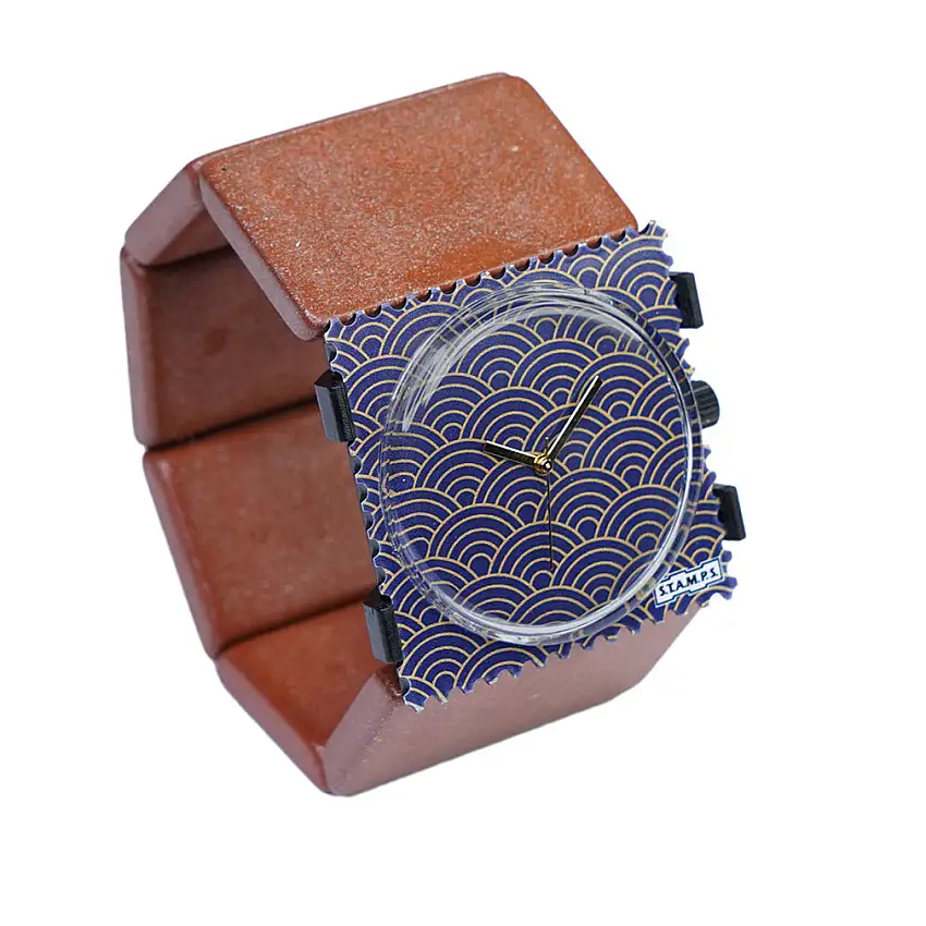 STAMPS Uhr komplett - Zifferblatt Sea of Harmony auf Tetra Russet