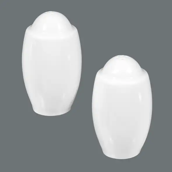 Seltmann Weiden, Savoy - Garnitur Salz/ Pfeffer, uni, weiss, 7,7 cm