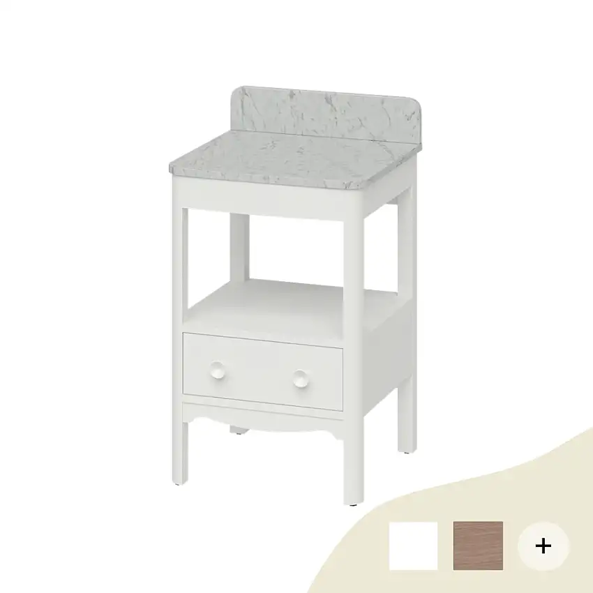 Waschtischunterschrank Guild mit Carrara Abdeckplatte und Spritzschutz 53cm