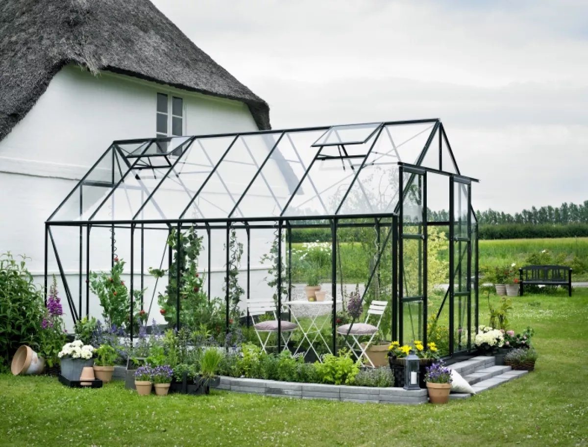 Halls Gewächshaus Magnum grün 148 11,5 m² 3 mm Sicherheitsglas