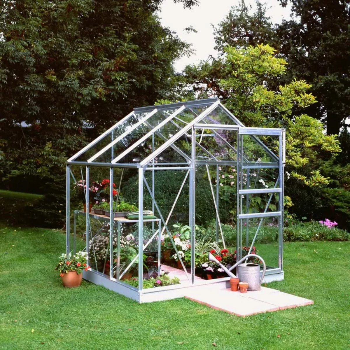 Halls Gewächshaus Popular 3,8 m² Alu mit 3 mm Blankglas