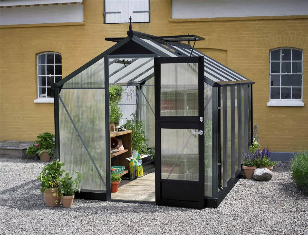 Juliana Gewächshäuser Kompakt 8,2 m² Anthrazit 10mm Polycarbonat (SDPL)