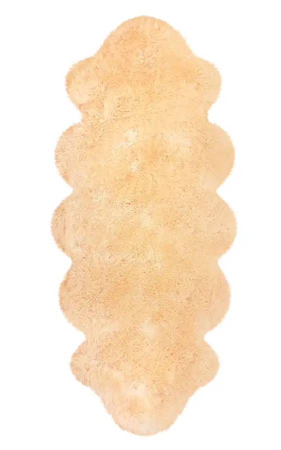 Wollschaflamm-Doppelfell Beige 63 x 175 cm