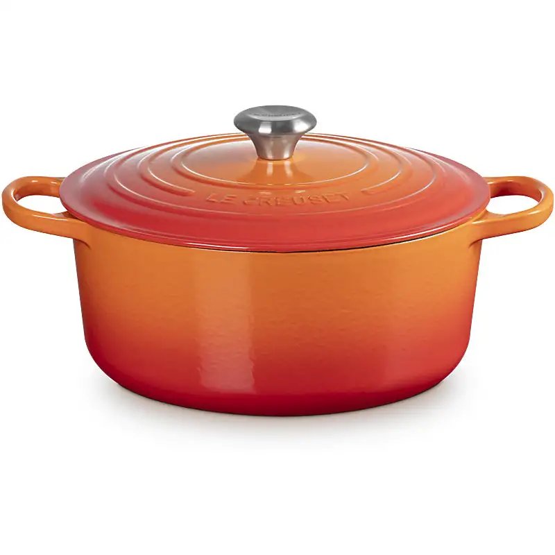 Le Creuset Bräter Signature rund 24 cm Ofenrot