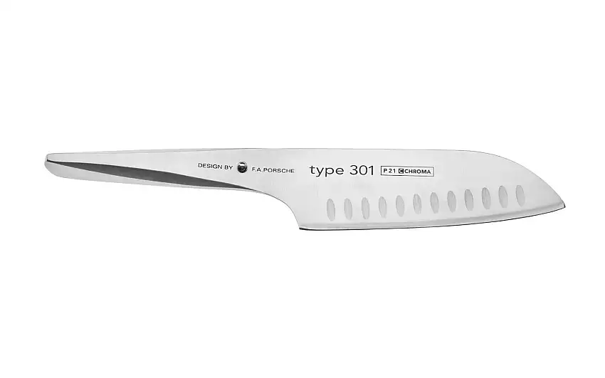 P-21 CHROMA type 301 Santoku mit Kullenschliff 18 cm