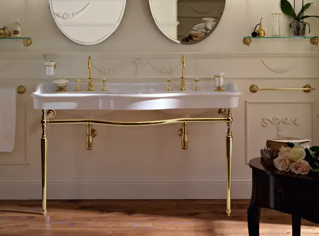 Doppelwaschtisch Palladio 150 cm mit klassischem Metallunterbau