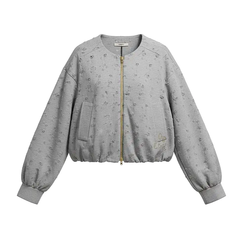 ODEEH - Sweatjacke mit strukturierter Oberfläche