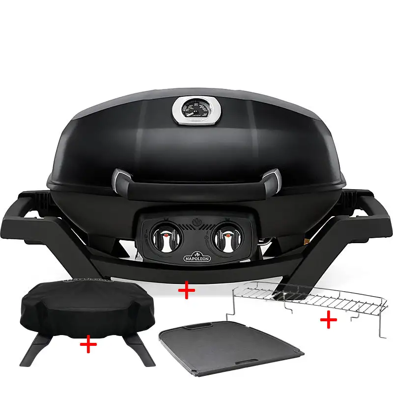 Napoleon PRO285-BK TRAVELQ PRO285 inkl. Grillplatte, Warmhalterost & Abdeckhaube