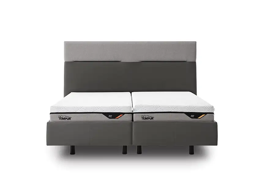 Tempur Boxspringbett Flat starr Grau 180 x 200 cm
