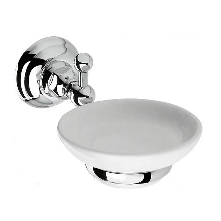 Seifenschale Keramik, wandhängend Classici, Chrom