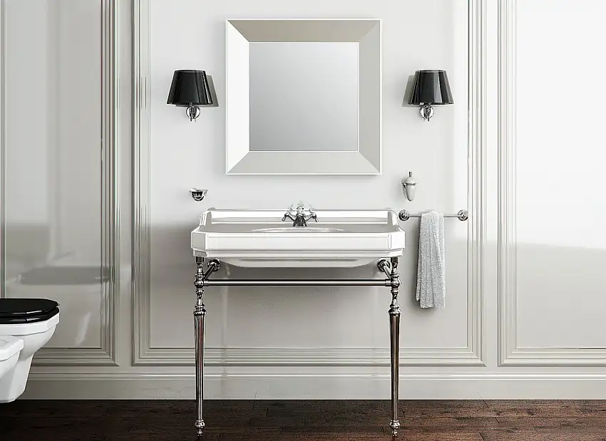 Waschtisch Romana 90cm mit klassischem Metallunterbau
