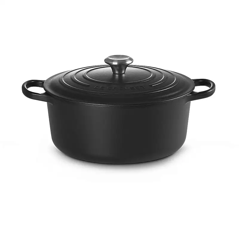 Le Creuset Bräter Signature rund 26cm Schwarz matt innen & außen