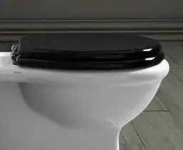 Nostalgie WC Sitz für WC Heritage, schwarz, chrom Softclose Scharniere