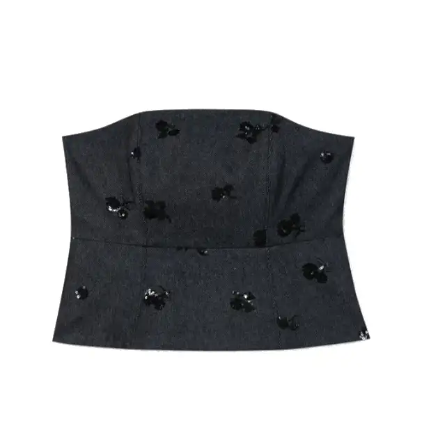 Luisa Cerano - Denim Pailletten Corsage