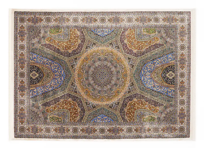 Webteppich Silk Line Ghom Mehrfarbig 80 x 150 cm