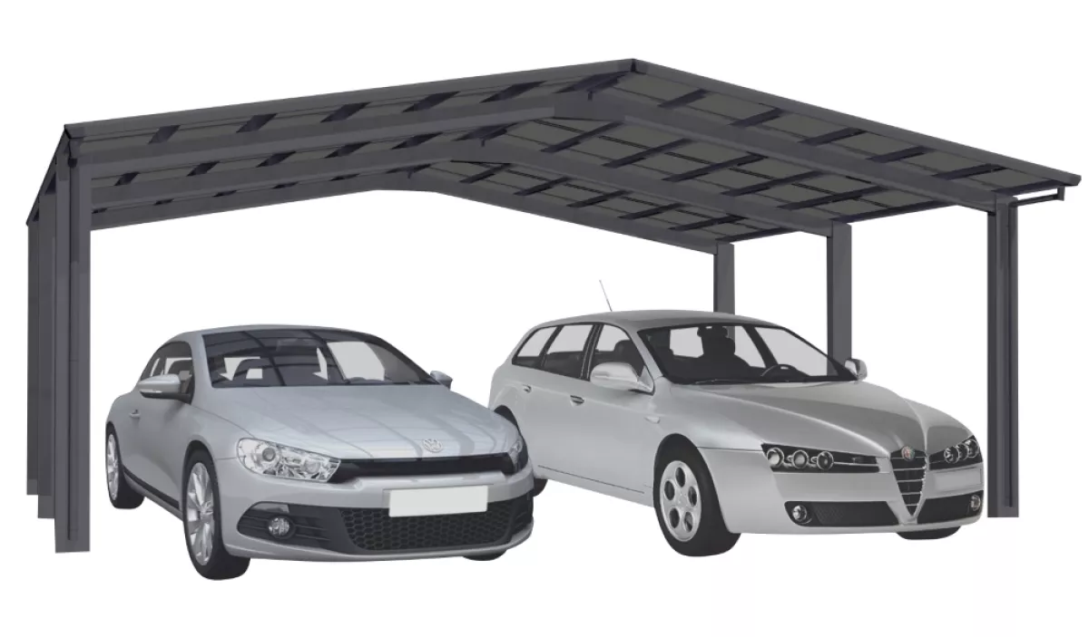 Ximax Design-Carport Linea Kombination Typ 110 M-Ausführung Schwarz L 4,95 m x B 5,46 m