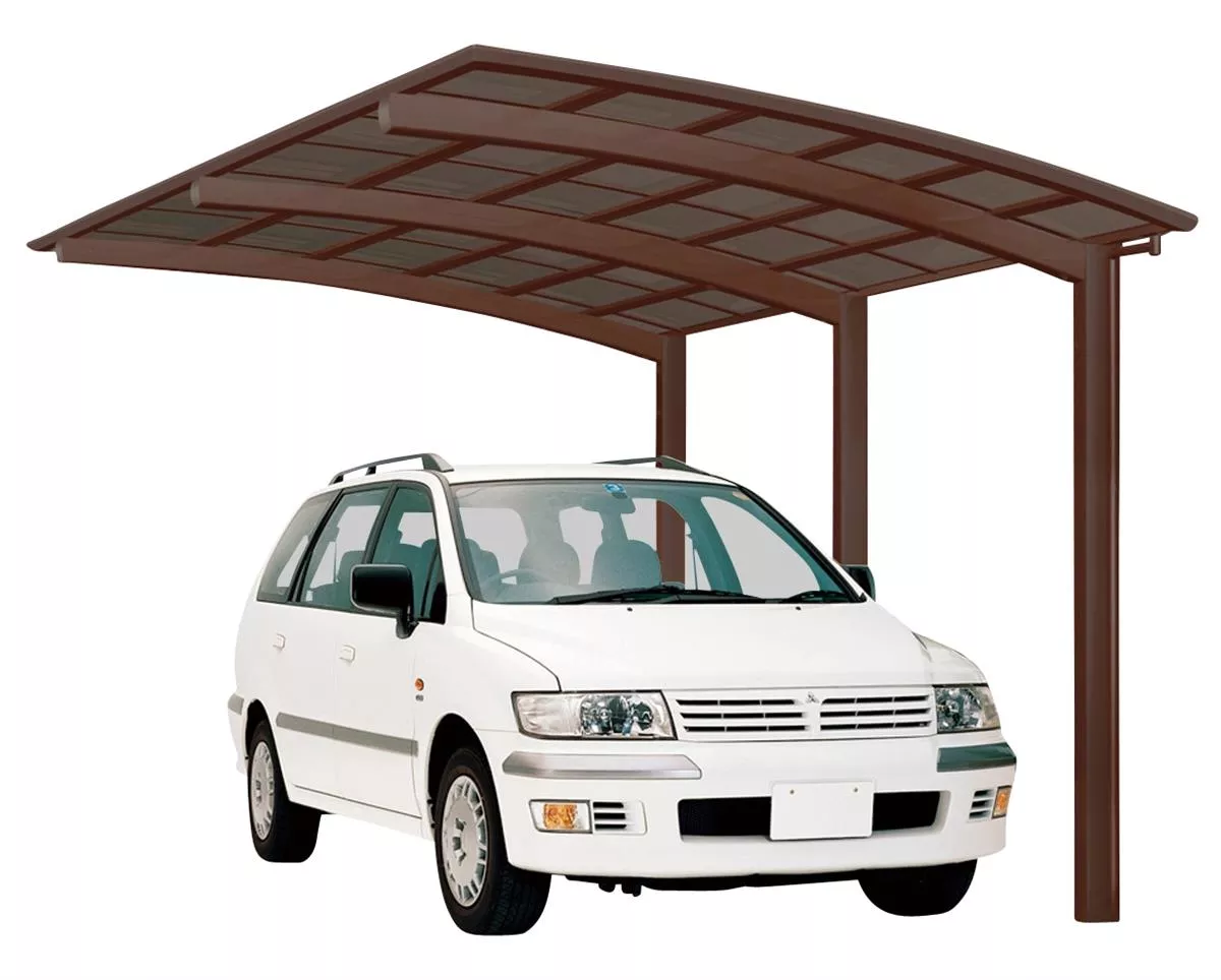 Ximax Design-Carport Portoforte Typ 110 Standard Mattbraun aus Aluminium L 4,95 m x B 2,41 m