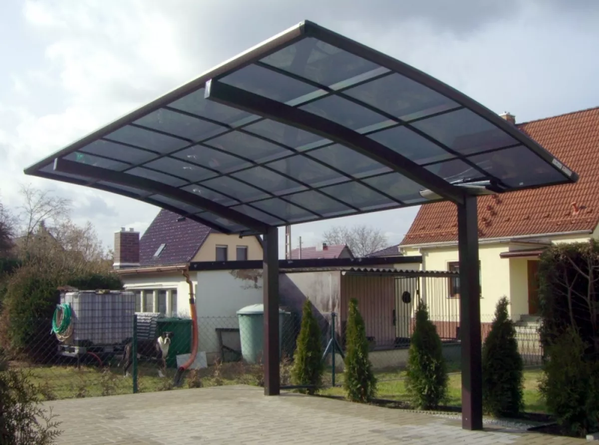 Ximax Design-Carport Portoforte Typ 60 Standard Schwarz aus Aluminium L 4,95 m x B 2,70 m