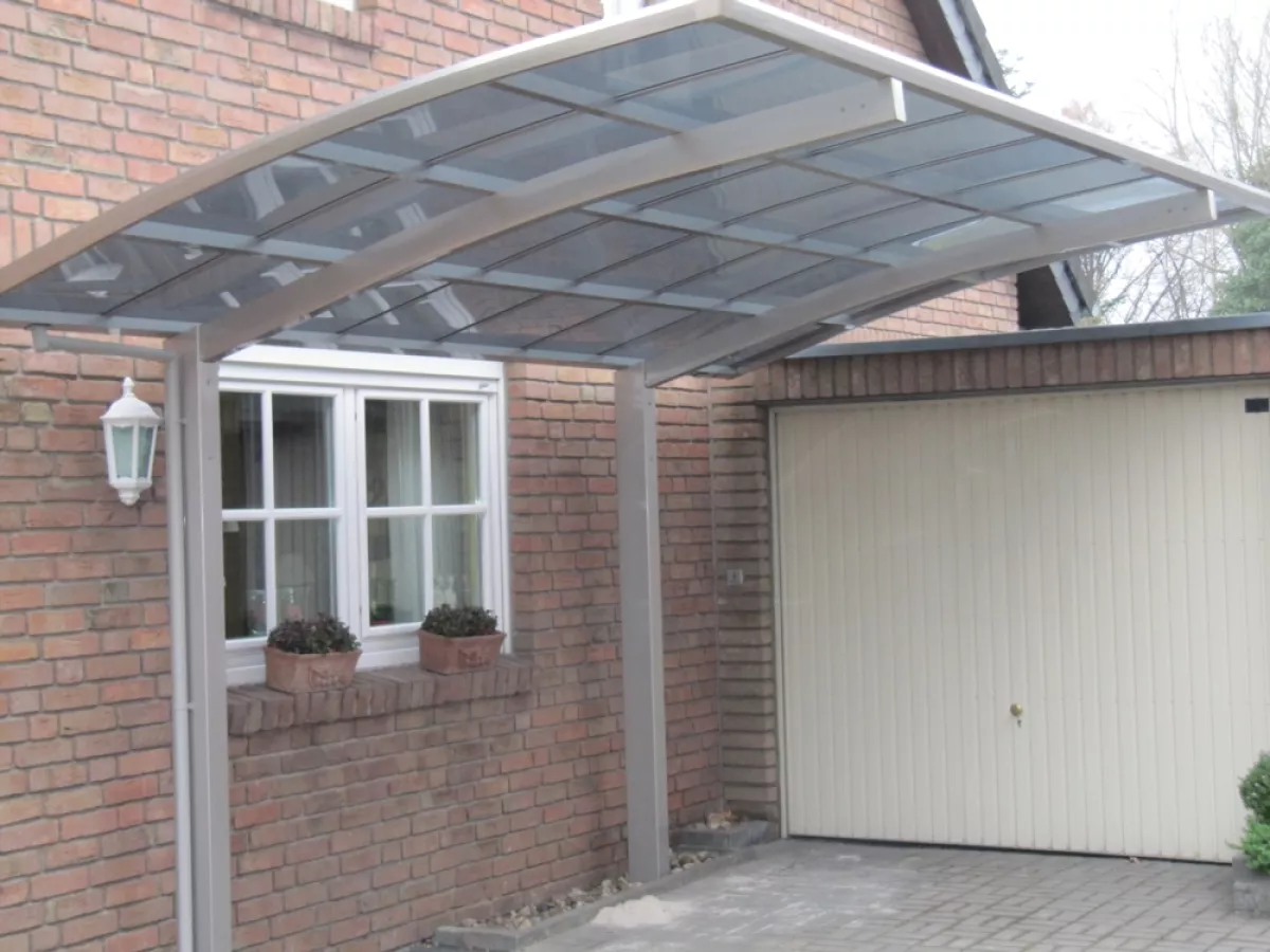 Ximax Design-Carport Portoforte Typ 60 Standard Edelstahl-Look L 4,95 m x B 2,41 m