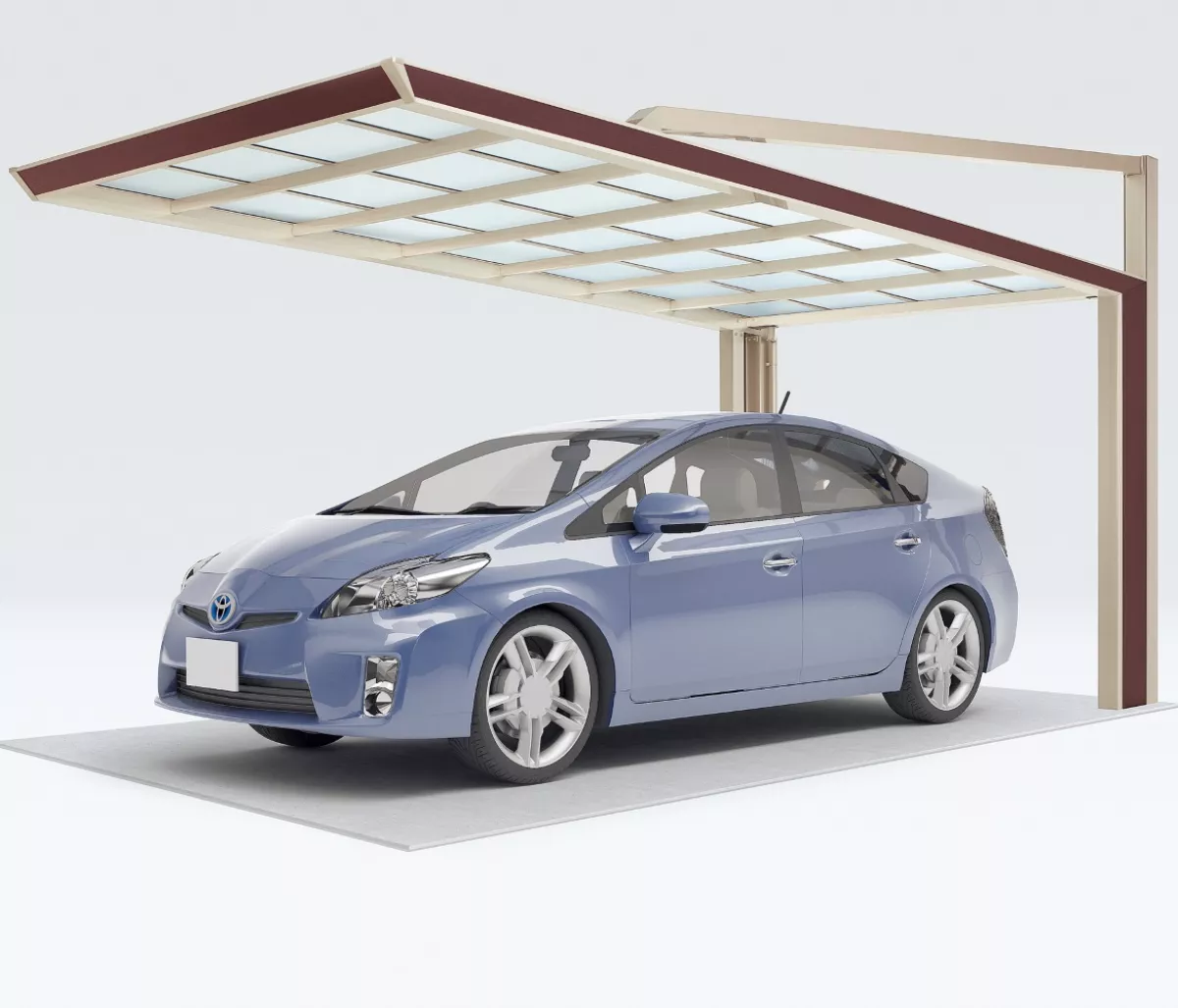 Ximax Design-Carport Typ My Port Next Typ 60 Edelstahl-Look/Sepiabraun L 5,15 m x B 2,33 m