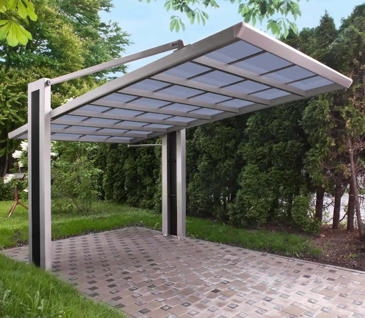 Ximax Design-Carport Typ My Port Typ 60 Edelstahl-Look L 5,01 m x B 3,04 m x H 3,12 m